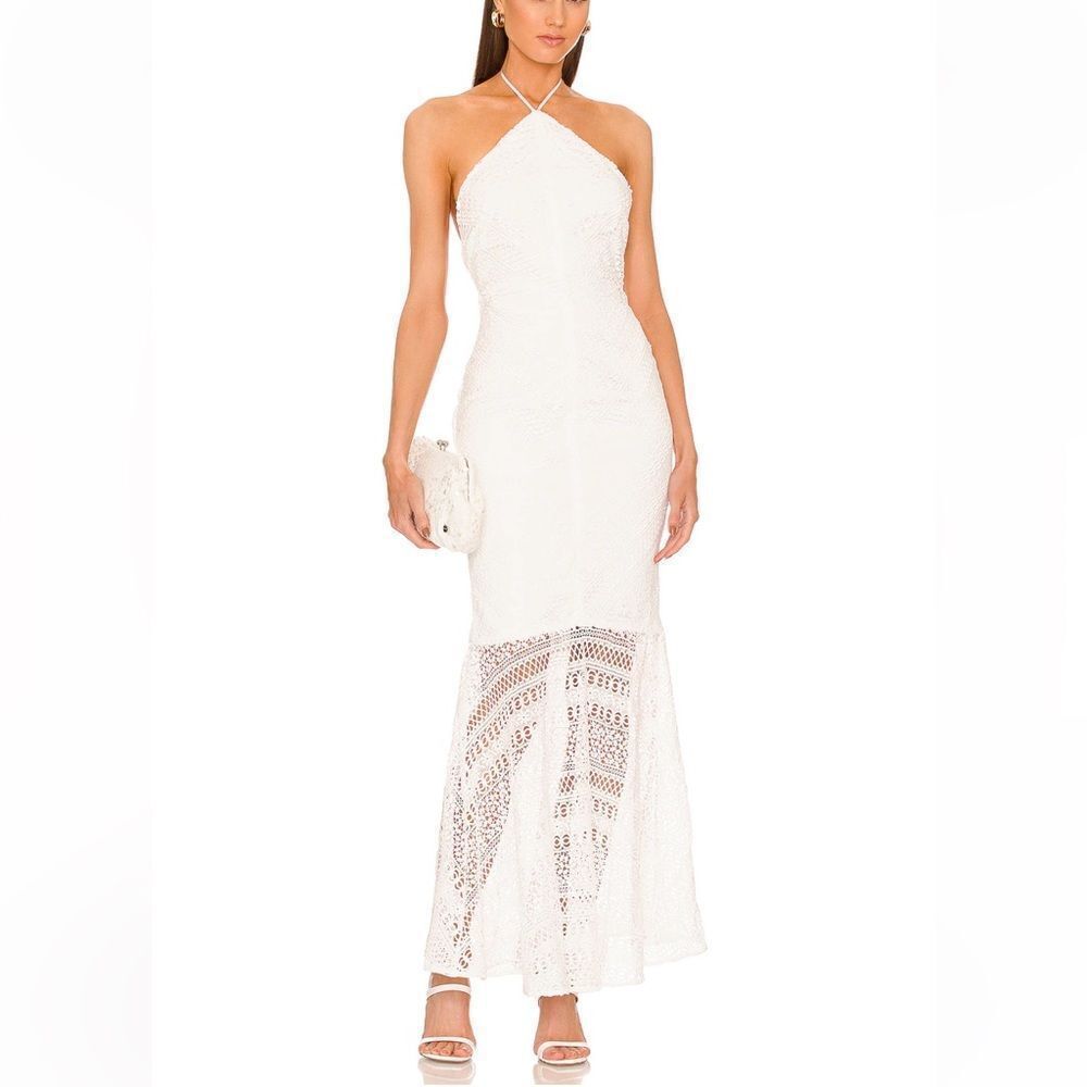 Michael Costello Revolve Renata Maxi Dress In White.Size M